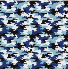 Popeline - Camouflage blau