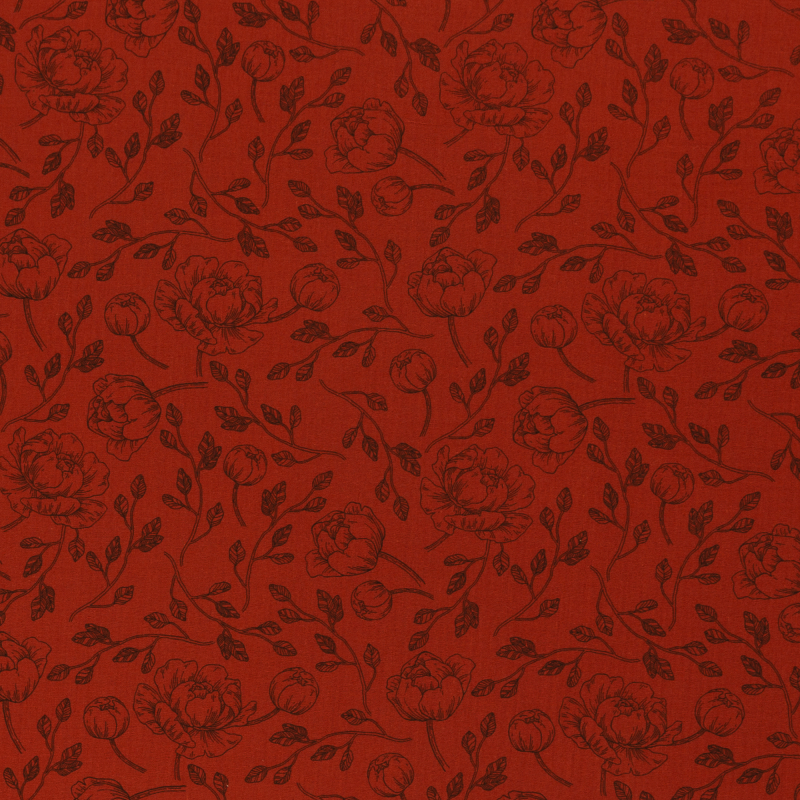 Musselin - Blumen terracotta