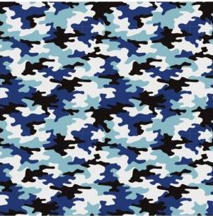 Popeline - Camouflage blau