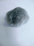 Bommel mit Druckknopf - Grau 6cm