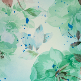Jersey - Aquarellblumen mint