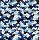Popeline - Camouflage blau